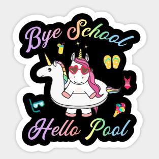 Bye School Hello Beach Sticker